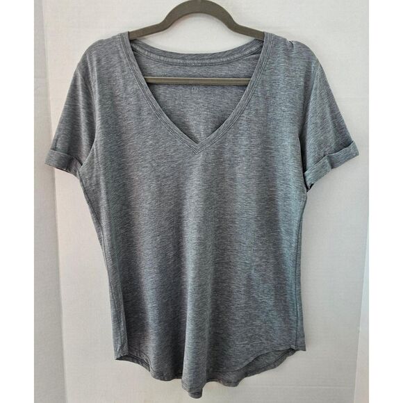 Lululemon B.F.T. Boyfriend Tee | V-Neck T-Shirt Women’s Sz 10 Gray Discontinued - Picture 2 of 6